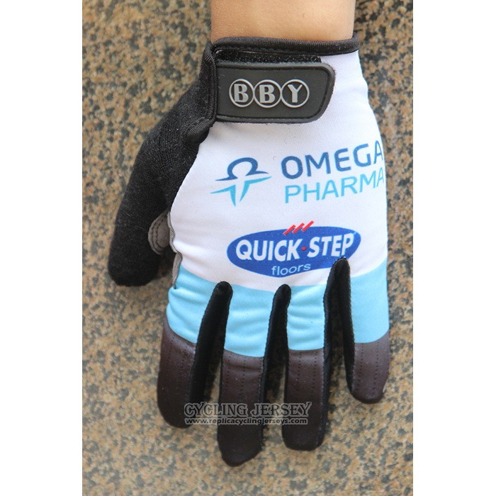 2020 Omega Quick Step Full Finger Gloves Cycling Blue White